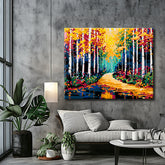 Painting by numbers path in the birch forest II